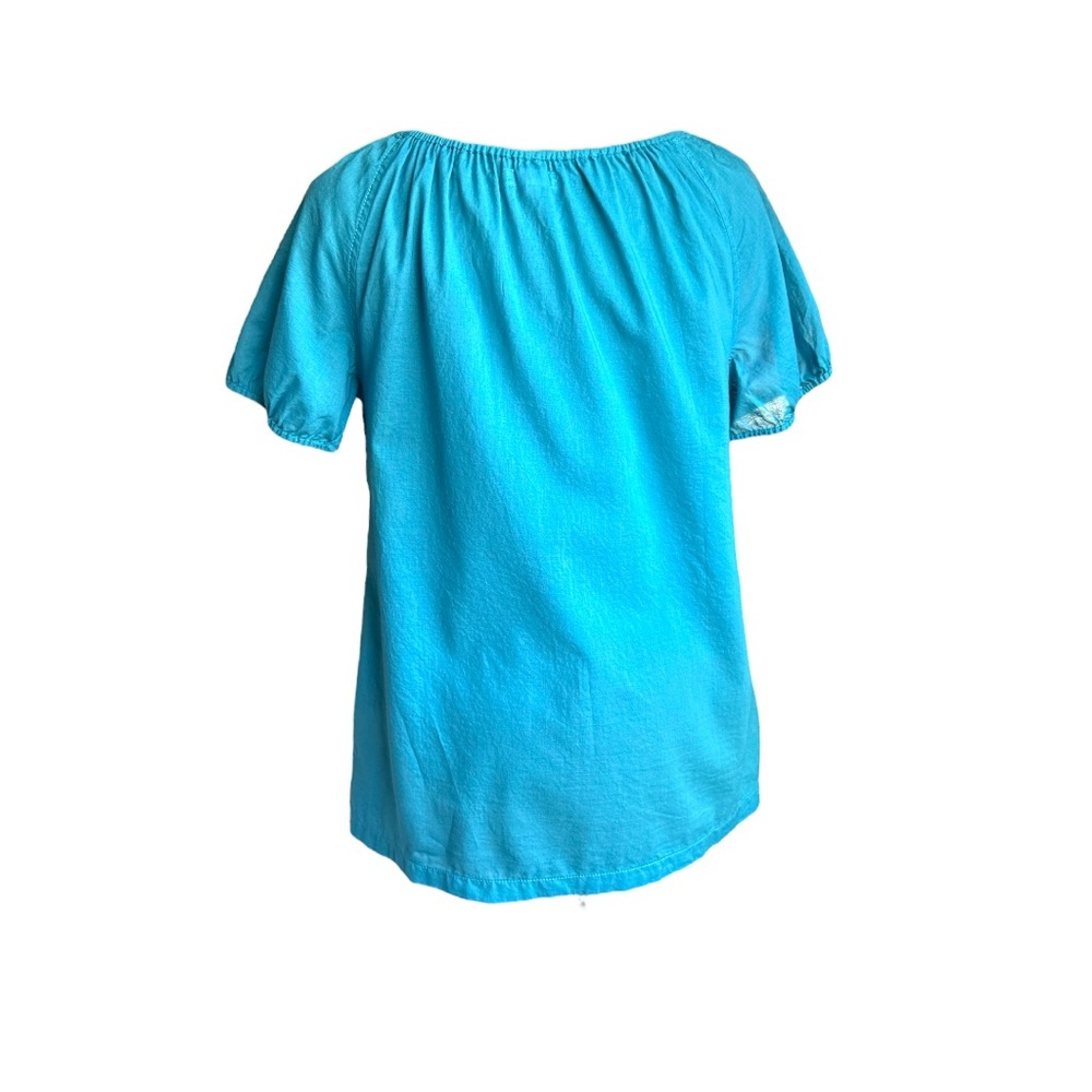 NWOT Anthropologie Blue Ruffled Tiered Blouse - Picture 5 of 8